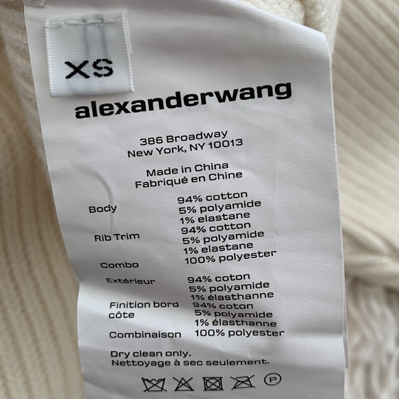 NWT Alexander Wang T Cable knit cami soft white sweater sz XS - Picture 9 of 10